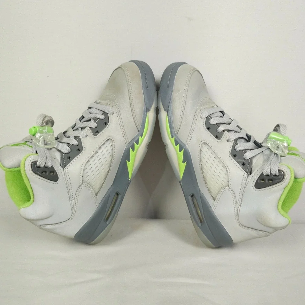Nike Air Jordan 5 Retro Shoes Youth Size 5Y GS Green Bean Silver Reflective